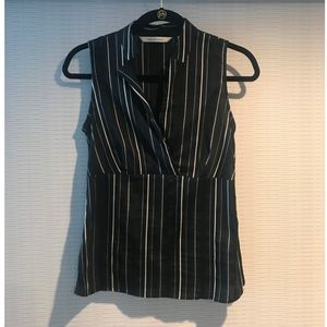 Zara Woman Sleeveless textured Stripe Top